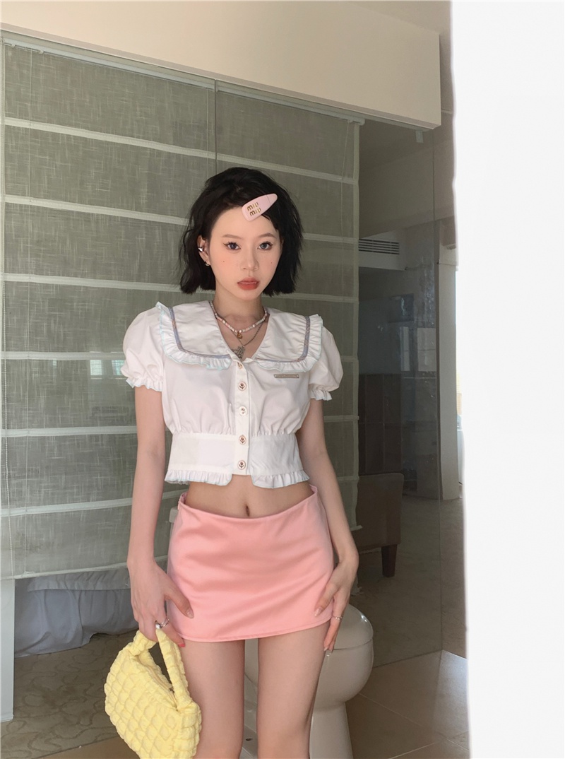 Áo Sơ Mi Voan Ngắn Tay Phong Cách Retro 65738