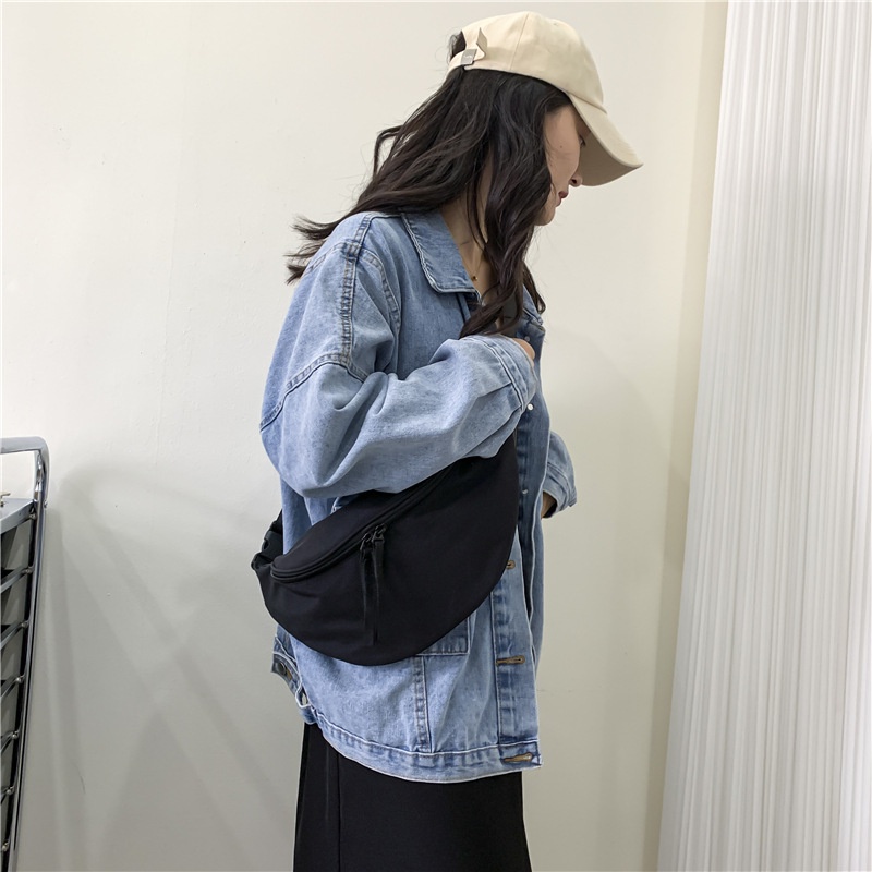 PUMB  túi vải đeo chéo bao tử  nhỏ vải đeo chéo túi đeo chéo đi học  ins Thoải mái Chic Cái mới L91THBX 37Z230911