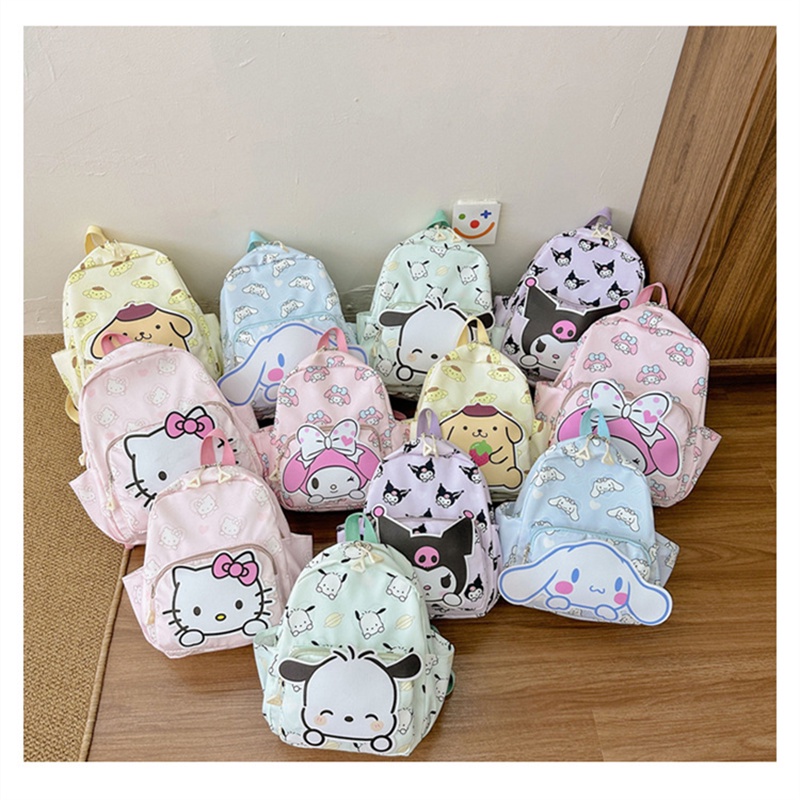 Ba Lô Đi Học Sanrio unisex Du Lịch Họa Tiết Hello Kitty Kuromi Melody Cinnamoroll Dễ Thương Cho Bé
