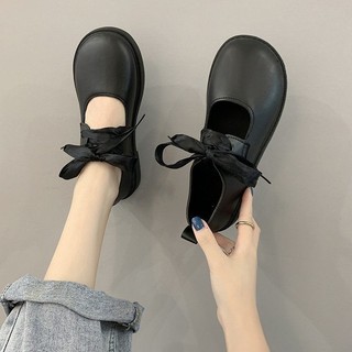 Giày da nhỏ nhắn dày dặn gót vừa phong cách JK lolita Hàn Quốc đáng yêu thời trang mùa xuân dễ phối đồ cho nữ