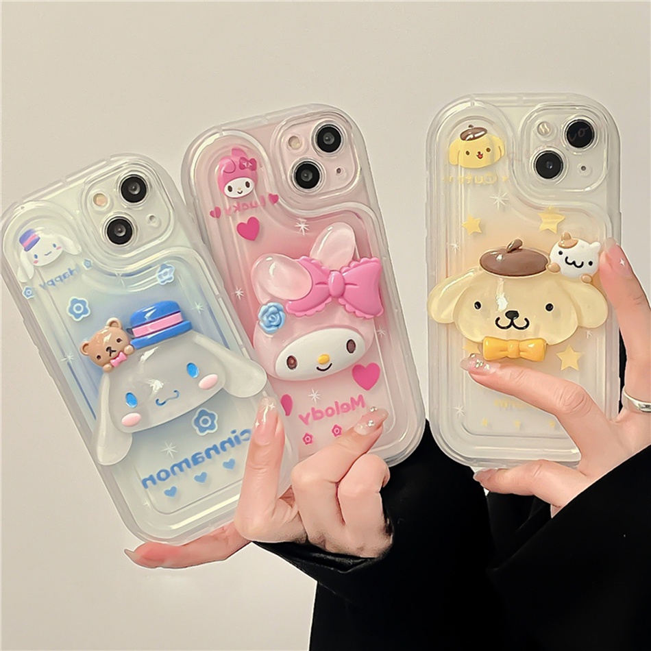 Ốp Điện Thoại Silicon Mềm Trong Suốt 3D Cho iPhone 11 12 13 14 Pro MAX Plus 7 8 Plus X XR XS MAX SE 2020 2022 14Pro 13Pro