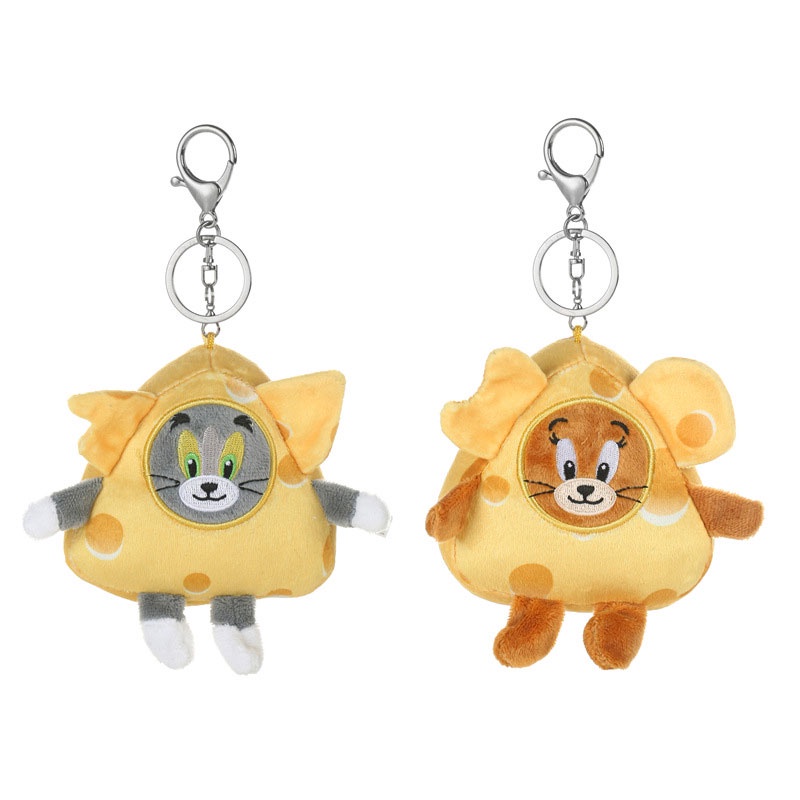 HYC Humey Móc Khóa Hình Phô Mai tom Và jerry Nhồi Bông Hoạt Hình Phong Cách Hàn Quốc Độc Đáo 10cm