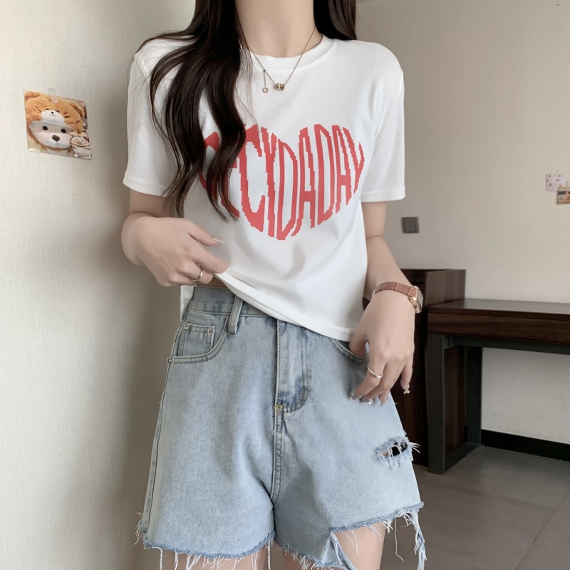 Áo Thun Cotton Nguyên Chất In Chữ Ngắn Tay Thời Trang Cá Tính 61970