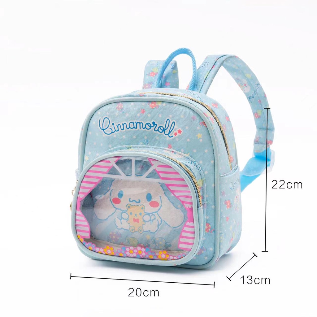 Balo Da Mini Chống Thấm Nước Họa Tiết Kuromi Lingabel Dễ Thương Cho Bé