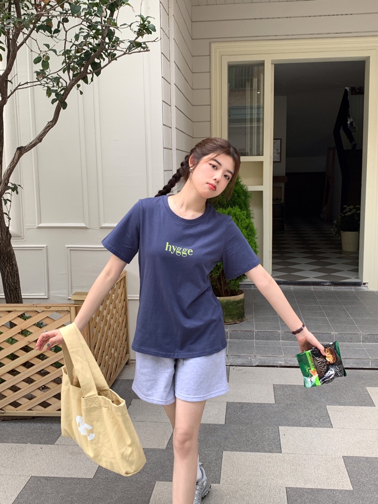 Áo Thun Cổ Tròn Ngắn Tay In Chữ Thời Trang Mùa Hè Kiểu Mới 63864