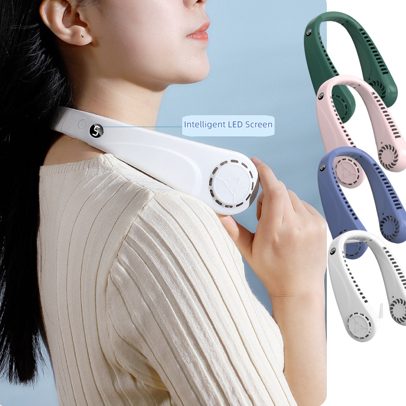 Quạt Mini Đeo Cổ 5 Tốc Độ Có Thể Sạc Lại 5 Tốc Độ Tiện Dụng