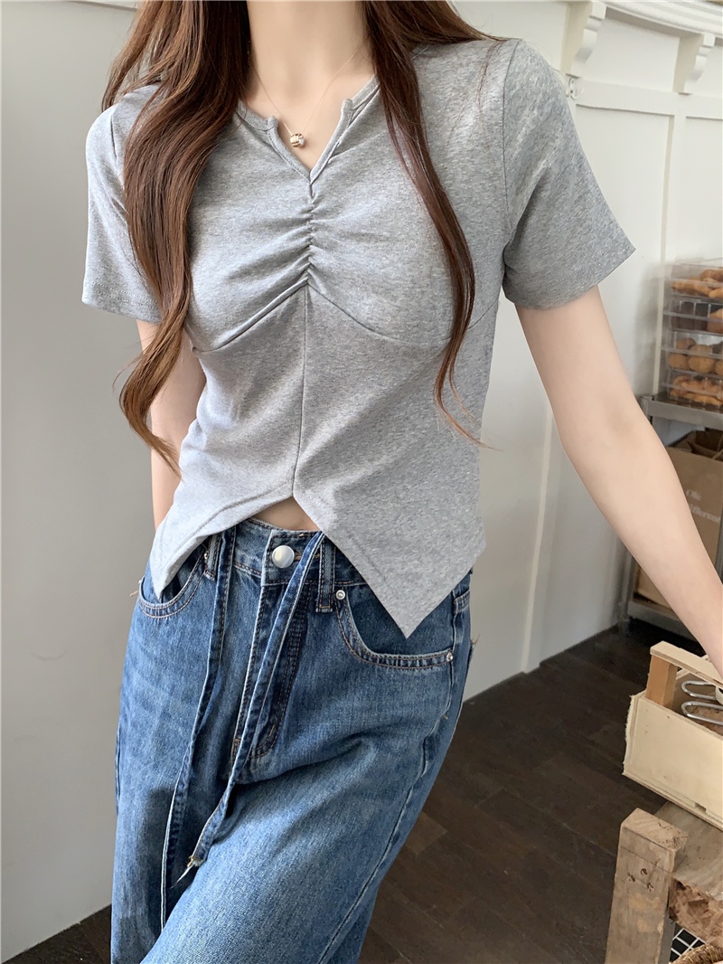 Áo Thun Tay Ngắn Cổ Tròn Bằng Cotton Nguyên Chất Phong Cách Mới 65915