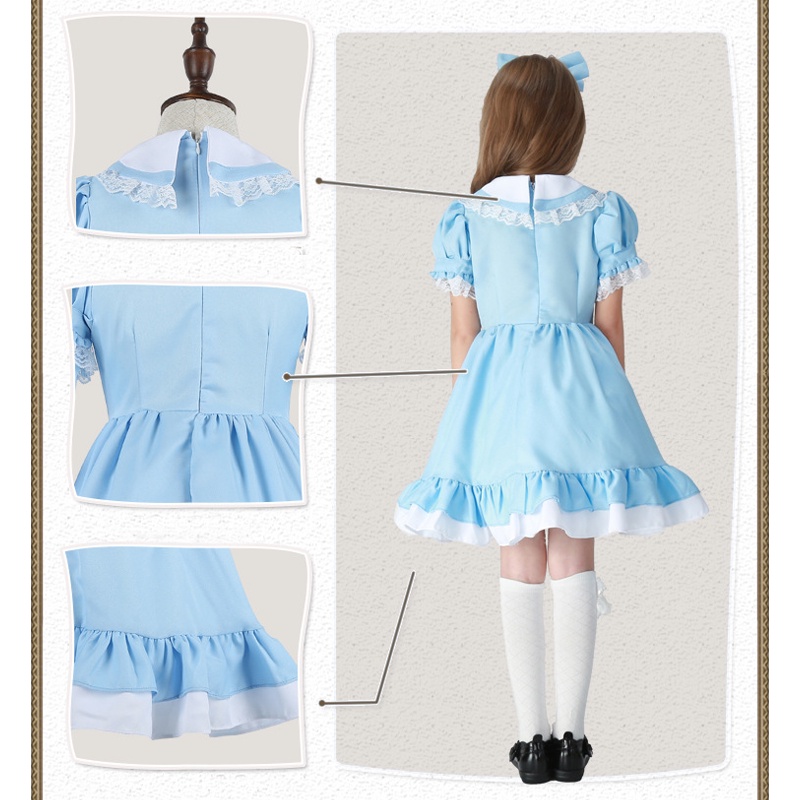 Bộ Đồ Hóa Trang Alice in Wonderland 3 Màu Xanh Dương / Hồng / Đen Xinh Xắn Làm Quà Tặng Sinh Nhật / Halloween Cho Bé