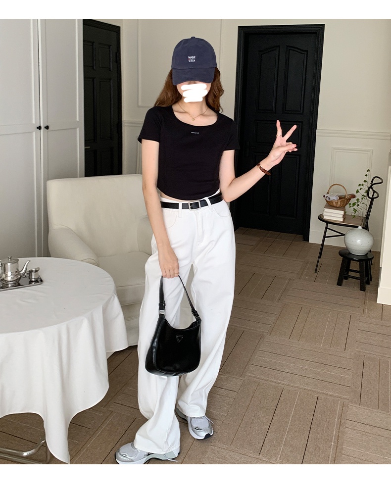 63892 Hem Áo Thun Nữ Cổ Vuông Viền Cong