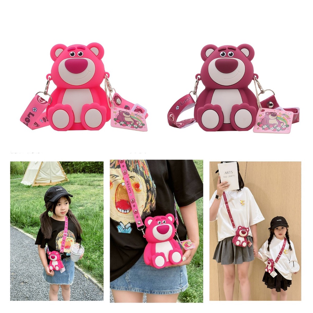 Ví Silicone Hình Gấu / Dâu Tây Thời Trang Dành Cho Nữ