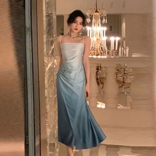 Đầm Dáng Dài Ôm Eo Thay Đổi Màu Sắc Theo Phong Cách Hoàng Gia Pháp Thời Trang Mùa Hè Cho Nữ