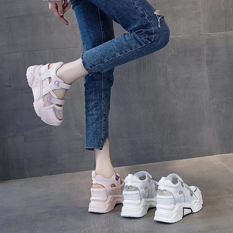 Giày Sandal Đế Xuồng Mỏng Thoáng Khí Thời Trang Mùa Thu Cho Nữ