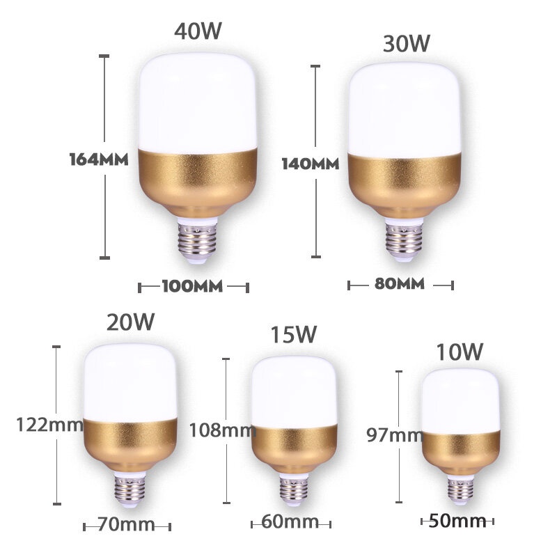 Bóng Đèn Led E27 40W E27 5W 10W 15W 20W 30W Ánh Sáng Trắng Ấm Tiện Dụng