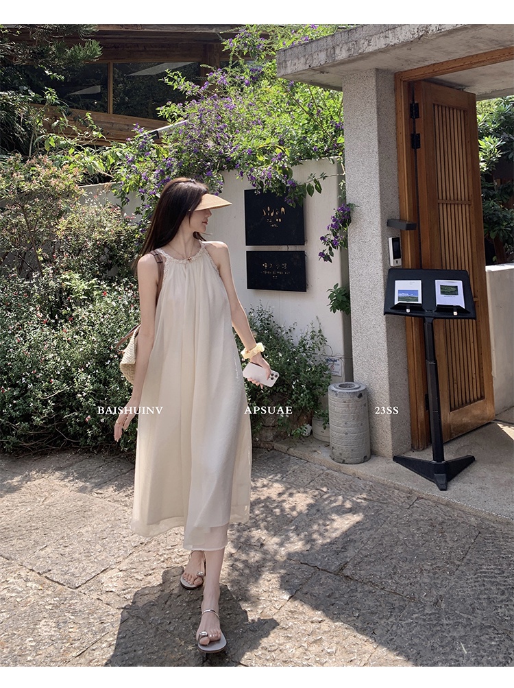63804 Phong Cách Mới Váy Chữ A Phong Cách Kỳ Nghỉ