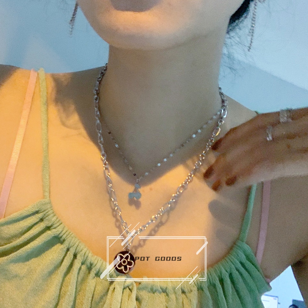 Vòng cổ Thép Titan Không Phai Màu Sang Trọng Phong Cách hip hop Instagram Cho Nữ