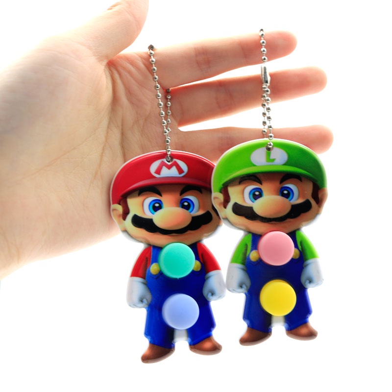Móc Khóa Quả Bóng Silicone Hình Super Mario Giải Tỏa Căng Thẳng