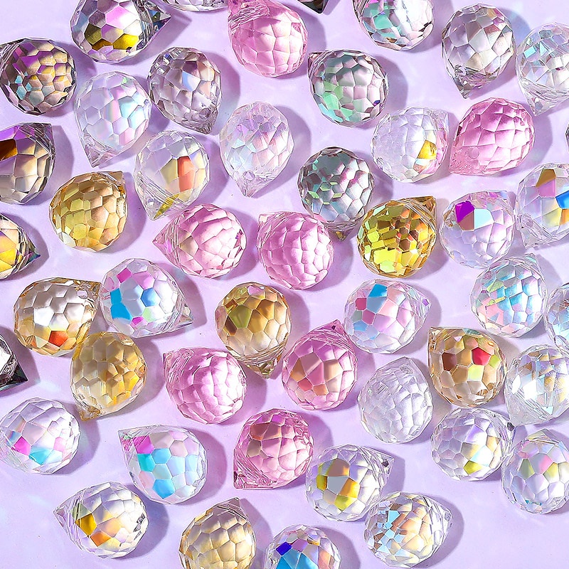 Set 50 Hạt Thủy Tinh AB Kích Thước 10 * 8mm Làm Trang Sức DIY