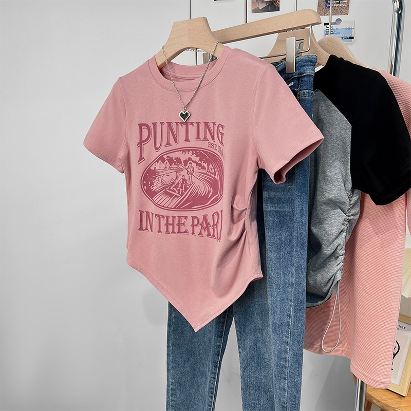 Áo Thun Cotton Dáng Ôm Phong Cách Mỹ Thời Trang Mùa Hè 64903