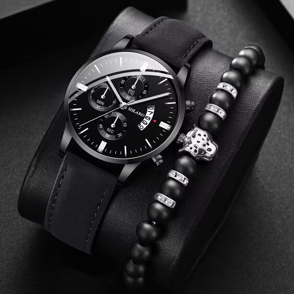 Đồng Hồ Quartz Nam Dây Da Sang Trọng