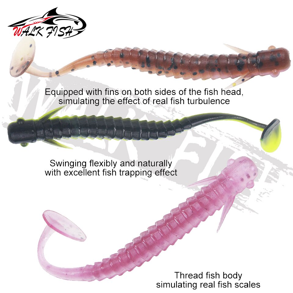 Set 10 Mồi Câu Cá Giả Hình Chữ T 75mm / 45mm Bằng PVC Mềm