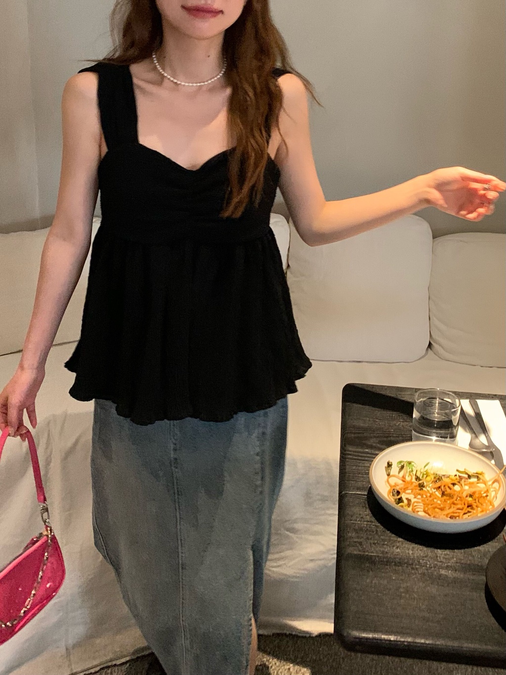 65802 Áo Yếm Cổ Chữ V Màu Tinh Khiết