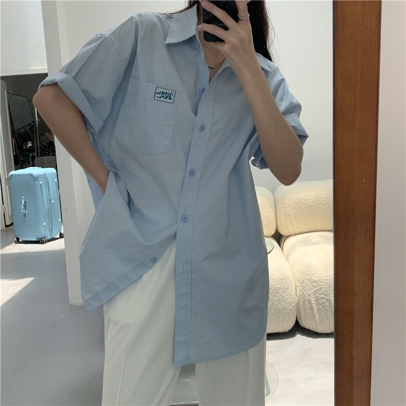 Áo Sơ Mi Ngắn Tay Phong Cách Hàn Quốc Thời Trang Cho Nữ