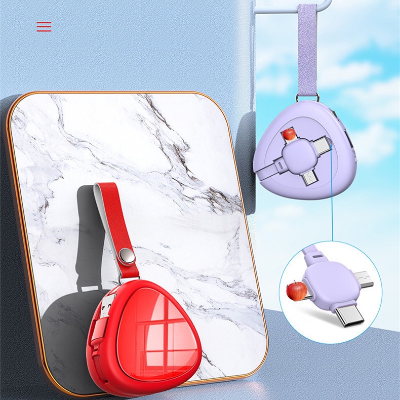 Cáp Sạc Nhanh / Truyền Dữ Liệu 3 Trong 1 Hình Trái Tim Chất Liệu tpe
