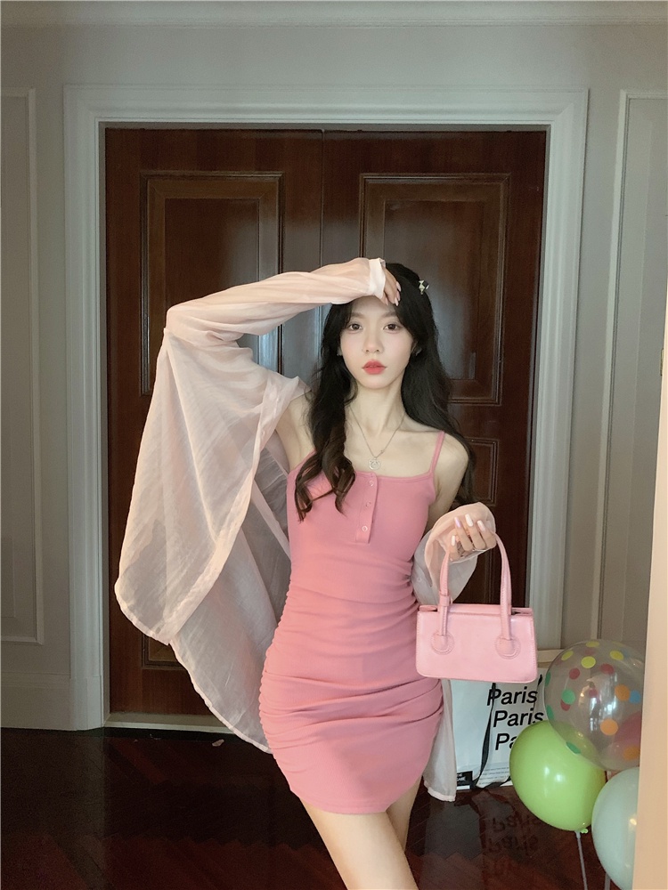 Đầm Dây Mỏng Dáng Rộng Thời Trang Sành Điệu 64204