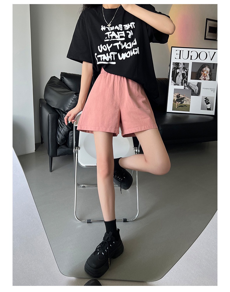 Quần Short Vải Lanh Cotton Mỏng Lưng Cao Dáng Rộng Phong Cách Hàn Quốc Thời Trang Mùa Hè 64380