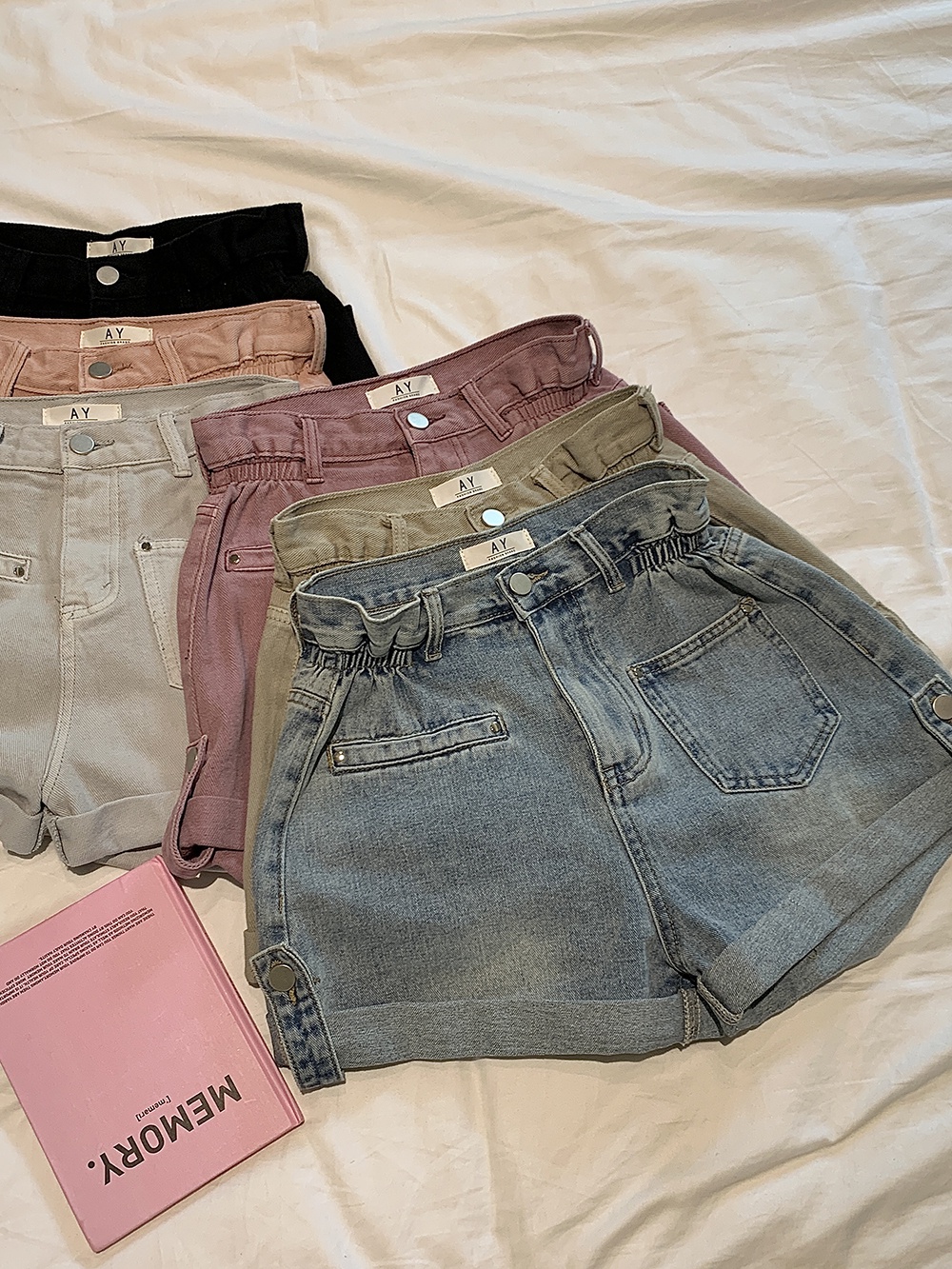 Quần Short Denim Ống Rộng Lưng Cao Co Giãn Phong Cách Mới Mùa Hè 64802