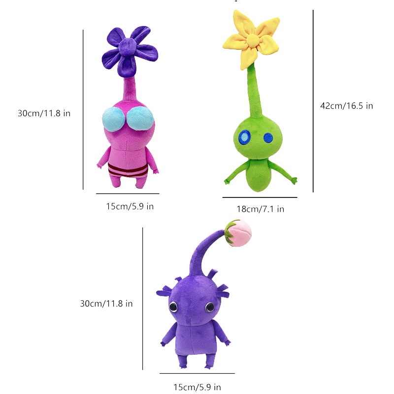Búp Bê Nhồi Bông Pikmin All-Star Mềm Mại Màu Vàng Đỏ Xanh Dương Hoa Lá Bud Đáng Yêu Làm Quà Tặng Trang Trí Phòng