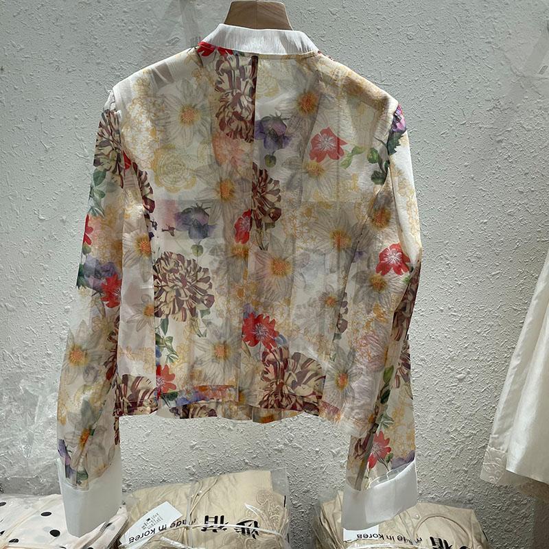 Áo Sơ Mi Vải Lụa Chống Nắng In Họa Tiết Hoa Phong Cách Trung Quốc Thanh Lịch Thời Trang Cho Nữ 2023