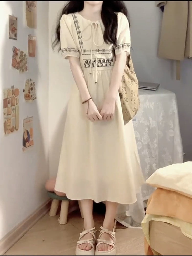 𝐘𝐮𝐬𝐡𝐨𝐩 Váy Kiểu Thổ Cẩm, Phong Cách Tiểu Thư, Tôn Dáng Xinh Xắn Dành Cho Bạn Gái