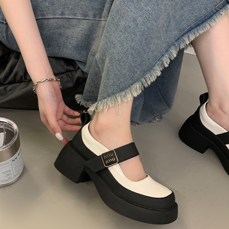 Giày Da Đế Dày Size 35-40 Thời Trang Mùa Hè 2023 Cho Nữ