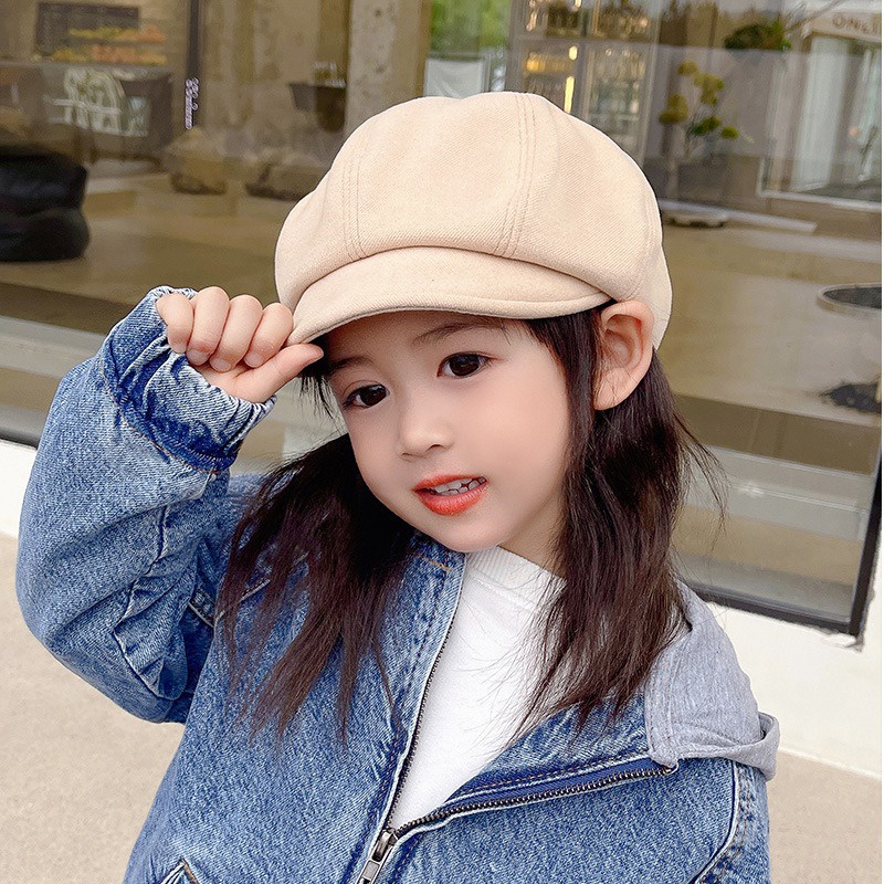 Mũ len trẻ em mũ beret thời trang mũ họa sĩ mũ bát giác thời trang và linh hoạt