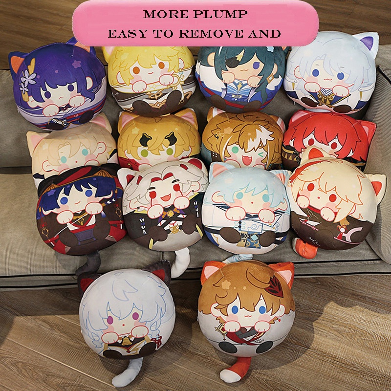 HYC Humey Thú Nhồi Bông Gối hình nhân vật hoạt hình Genshin Impact Kazuha Hutao Xiao mềm mại là quà tặng cho trẻ em