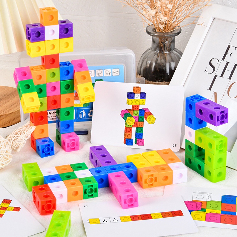Bộ Đồ Chơi Lắp Ráp Dạng Khối Nhỏ 18cm Giúp Bé Học Toán