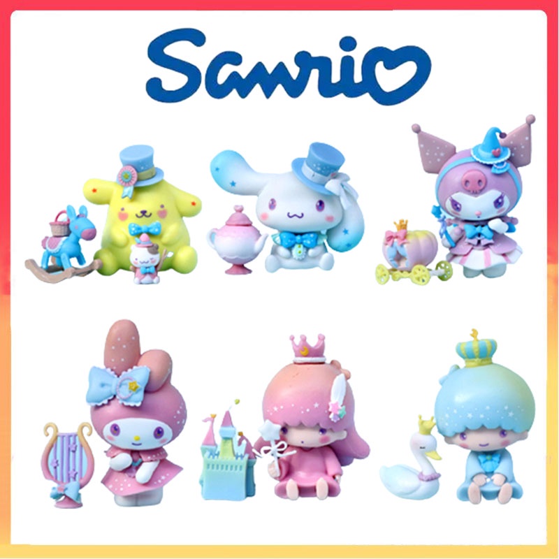 SANRIO Bộ 6 Mô Hình Cinnamoroll Kuromi Melody Dễ Thương