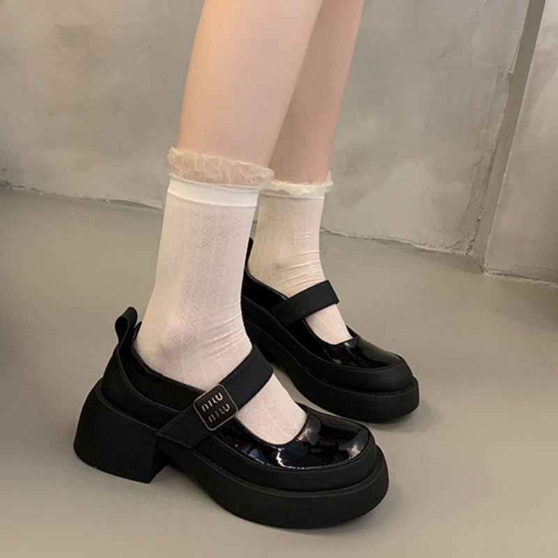 Giày Da Đế Dày Size 35-40 Thời Trang Mùa Hè 2023 Cho Nữ