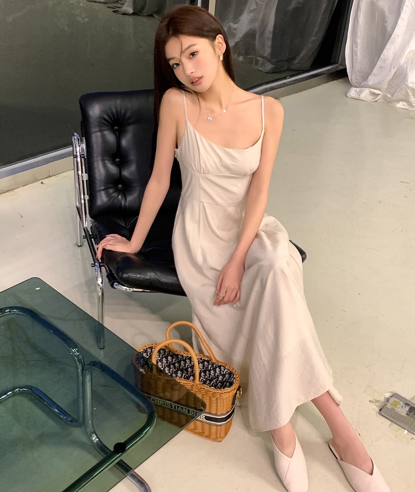 Đầm Hai Dây Dáng Dài Nhấn Eo Thời Trang 63683