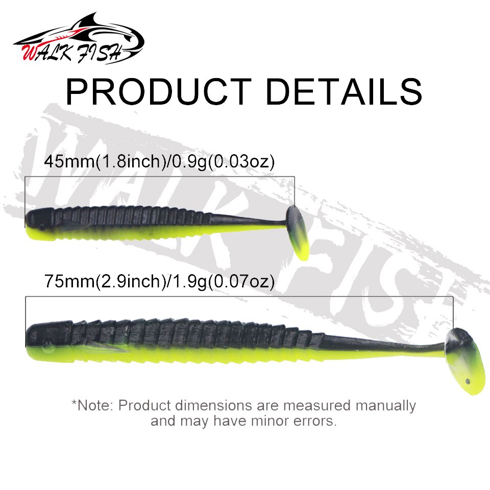 Set 10 Mồi Câu Cá Giả Hình Chữ T 75mm / 45mm Bằng PVC Mềm