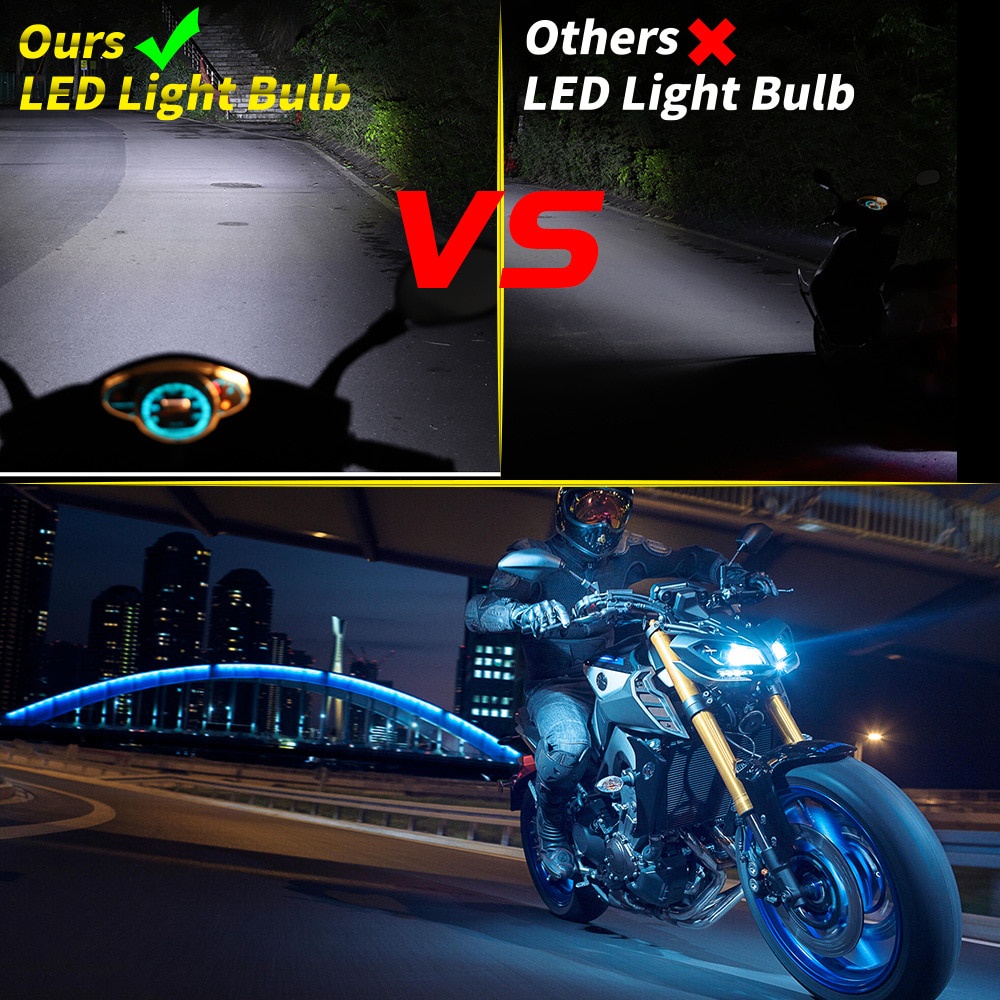 12000lm h4 led đèn pha xe máy bóng đèn csp moto trắng vàng hi-lo beam phụ kiện xe máy 6000k 12v 1pc