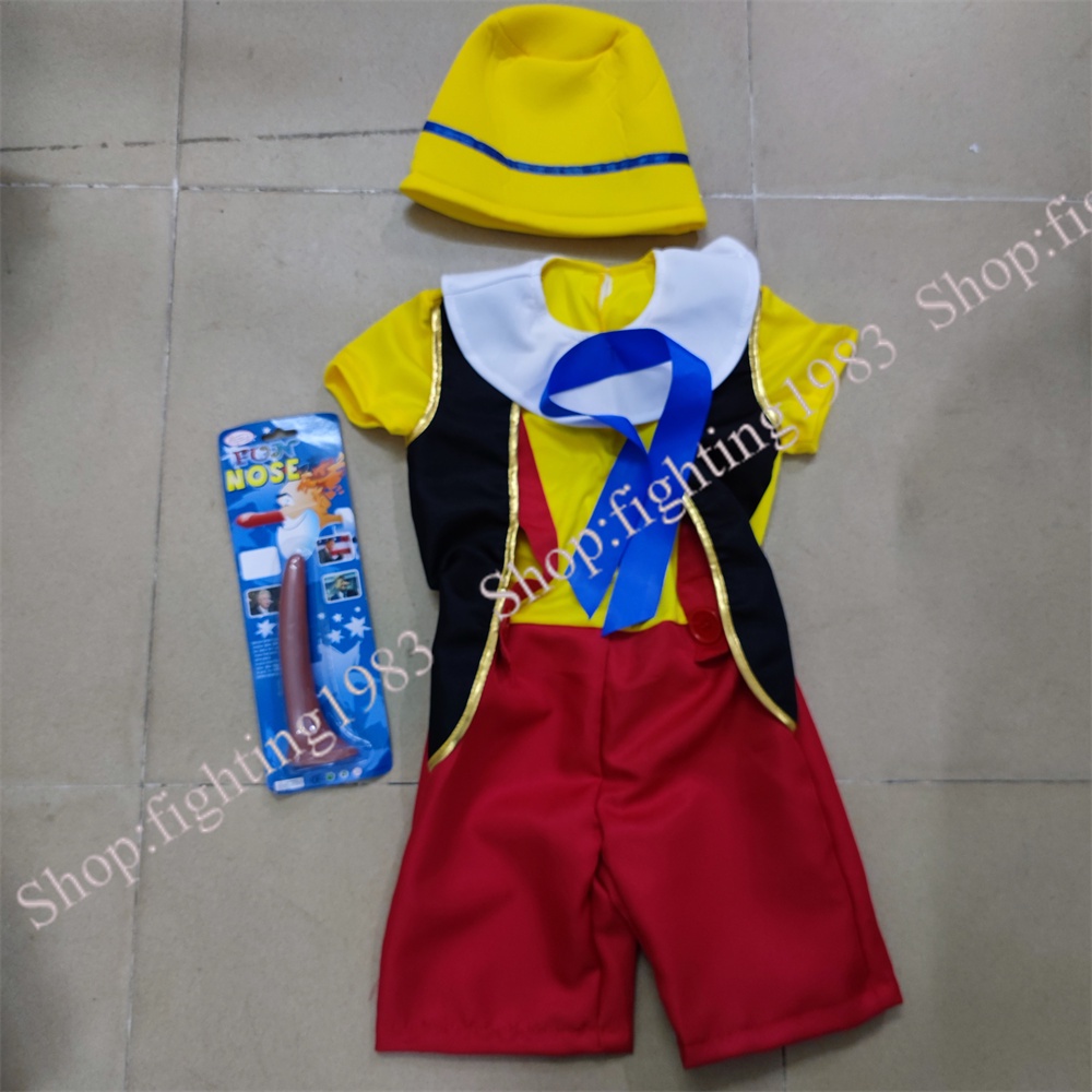 DISNEY Pinocchio Bộ Trang Phục Hóa Trang halloween Mũi Dài Vui Nhộn Cho Bé Trai