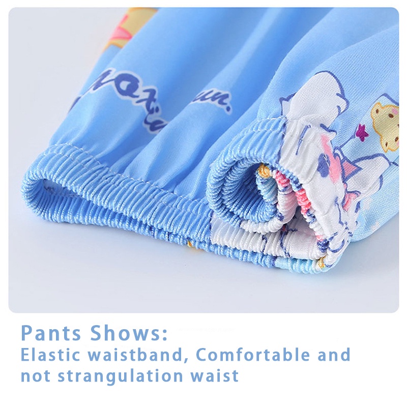 Sanrio Bộ Đồ Ngủ Gấu Dâu Ngắn Tay Vải Mỏng In Hoạt Hình Kuromi Dễ Thương Pijama Cho Bé Gái
