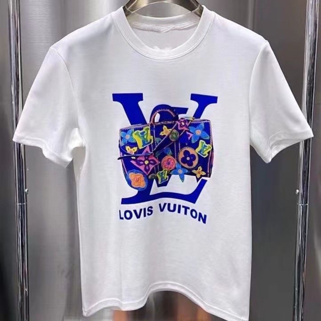 Áo Thun 23% Cotton Cổ Tròn Màu Trắng Đen Phong Cách Hàn Quốc Cho Cặp Đôi