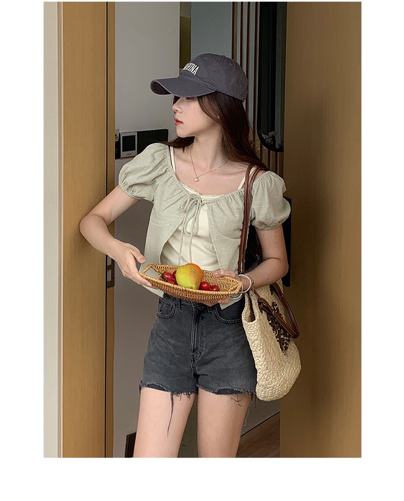 63975 Mùa Hè Phong Cách Mới Áo Sơ Mi Hai Mảnh