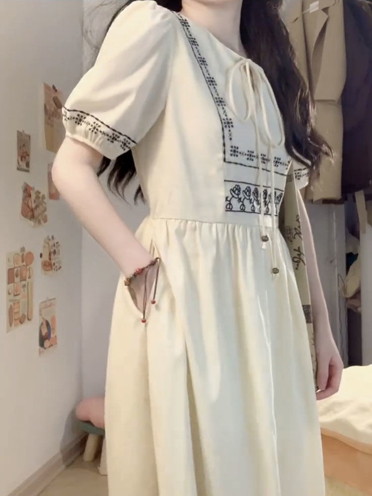 𝐘𝐮𝐬𝐡𝐨𝐩 Váy Kiểu Thổ Cẩm, Phong Cách Tiểu Thư, Tôn Dáng Xinh Xắn Dành Cho Bạn Gái