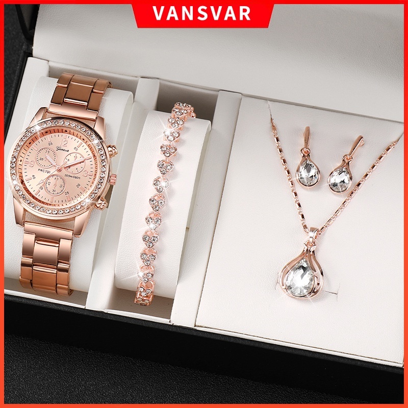 Đồng Hồ Đeo Tay Geneva Đính Đá Thời Trang Dành Cho Nữ
