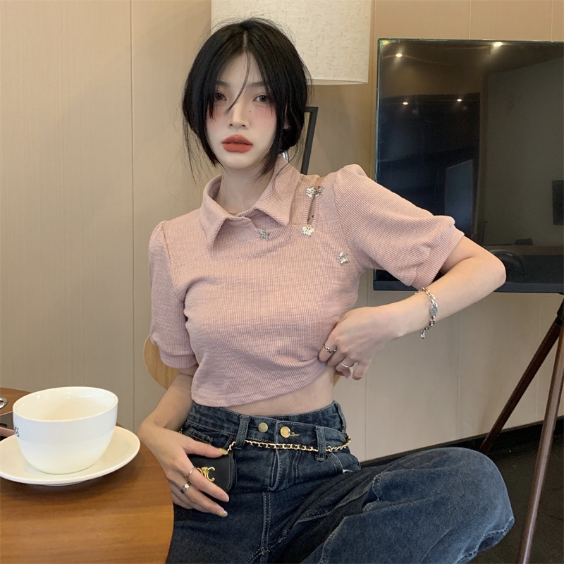 Áo Thun Ngắn Tay Phối Nút Thắt Nơ Thời Trang Mùa Hè