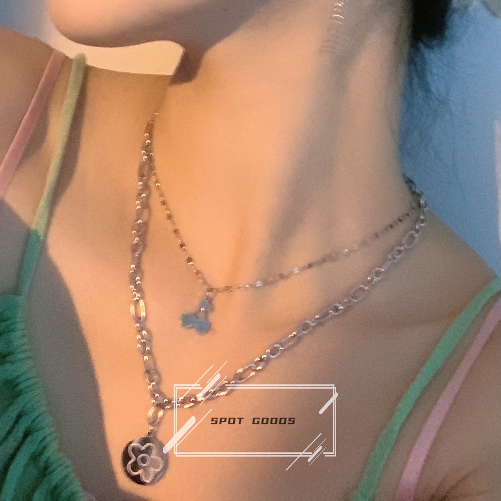 Vòng cổ Thép Titan Không Phai Màu Sang Trọng Phong Cách hip hop Instagram Cho Nữ